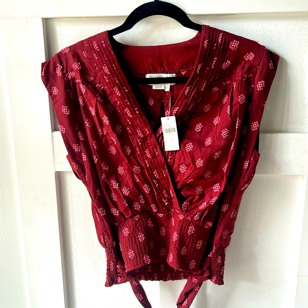 NWT Anthropologie Shirt, Tie Shirt, Small